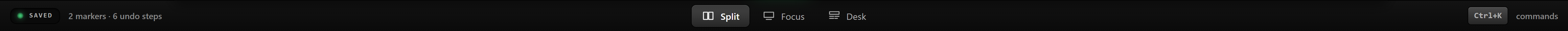 The footer: the save lamp, the mode switch and the command key